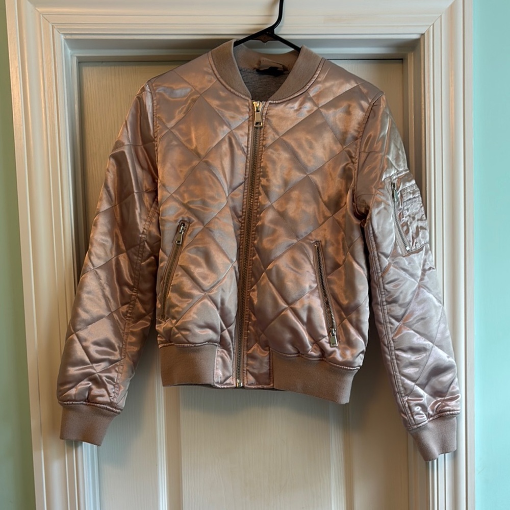 Topshop Metallic Bomber Jacket